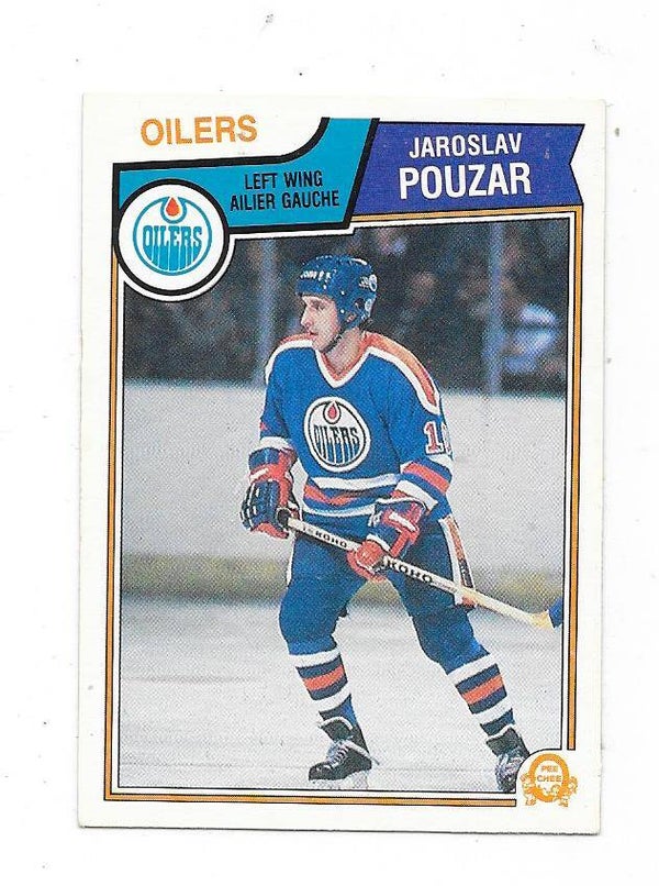 1983-84 OPC NHL Ice Hockey Card #41 Jaroslav Pouzar , Edmonton Oilers