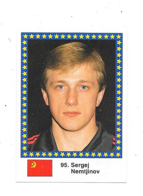 1989 Finnish Semic Ice Hockey Sticker Pepsi backside #95 Sergei Nemchinov , Soviet Union , CCCP ,  New York Rangers