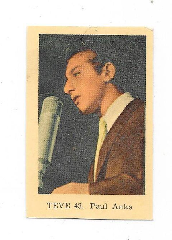 1962 Dutch Gum Teve Set trading card #43 Paul Anka