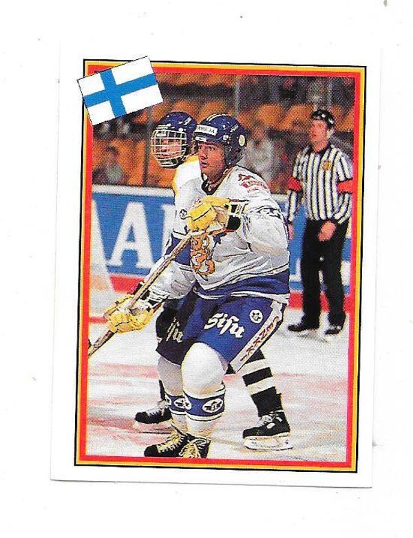 1993 Swedish Semic WC Ice hockey sticker #69 Mika Nieminen , Finland , Suomi