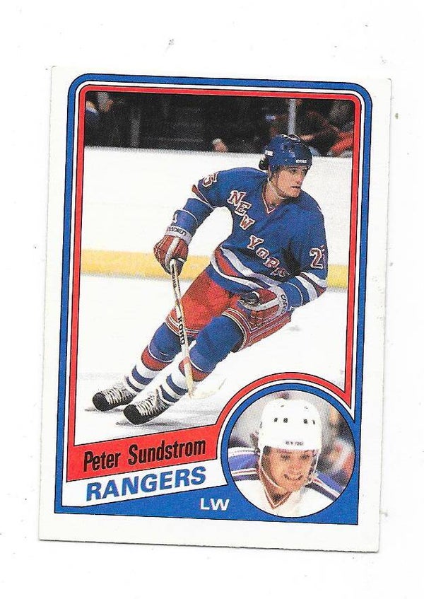 1984-85 OPC #155 Peter Sundström , New York Rangers  RC