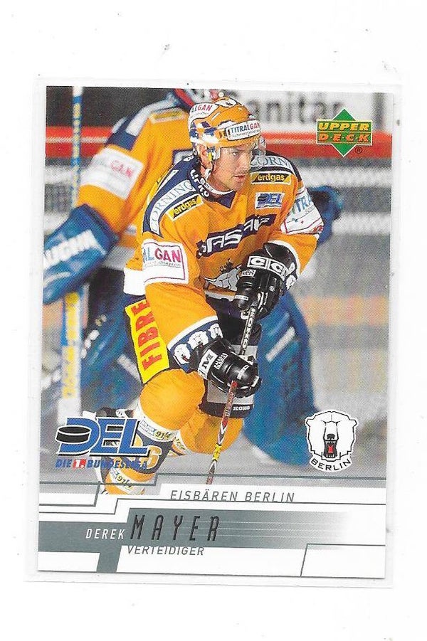 2000-01 German DEL Ice Hockey card #62 Derek Mayer . Eisbären Berlin , Univ. of Denver