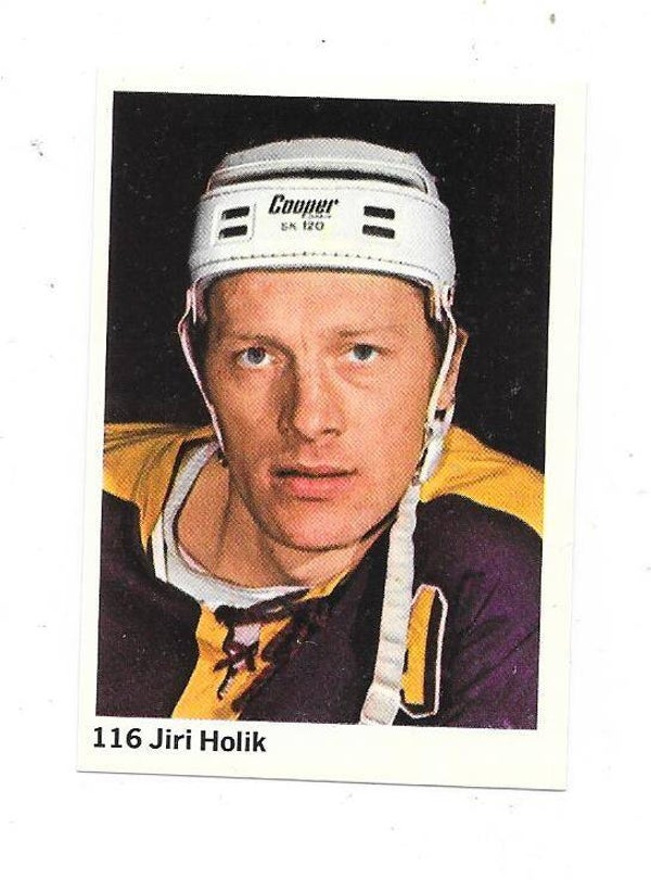 1974-75 Swedish Swilliams Ice Hockey Sticker #116 Jiri Holik , Dukla Jihlava & Czechoslovakia