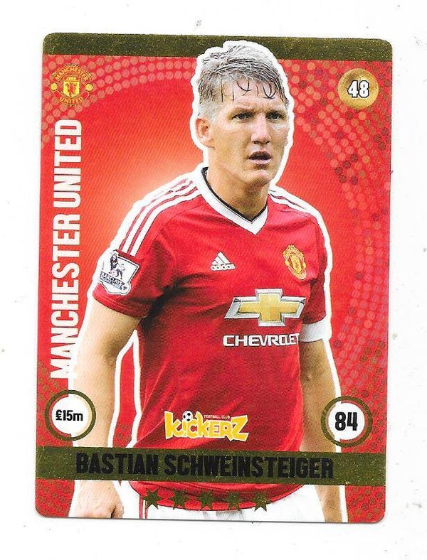 2015-16 Swedish Kickerz Goldstar Football Card # Bastian Schweinsteiger , FC Bayern München & Germany
