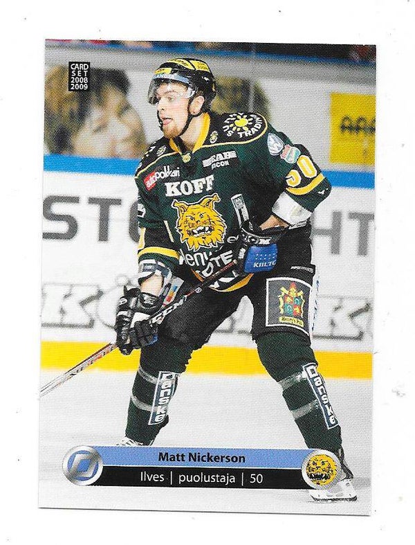 2008-09 Finnish Cardset #202 Matt Nickerson Ilves , Belfast Giants