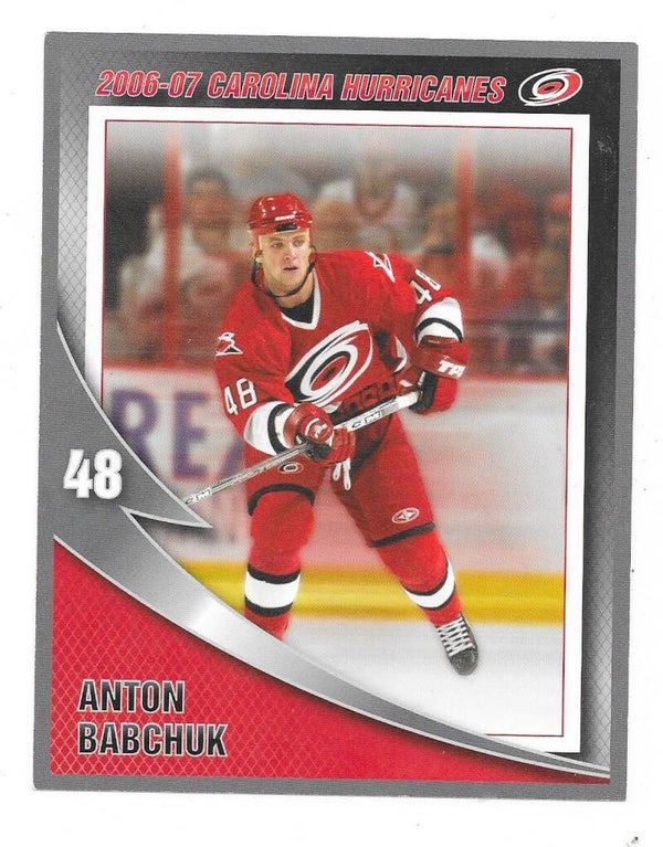 2006-07 Carolina Hurricanes Teamissued NHL Ice Hockey Card #48 Anton Babchuk , Elemash Elektrostal