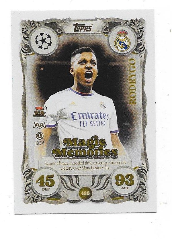 2025-26 Topps Match Attax Football CHL Magic Memories #433 RODRYGO , Real Madrid