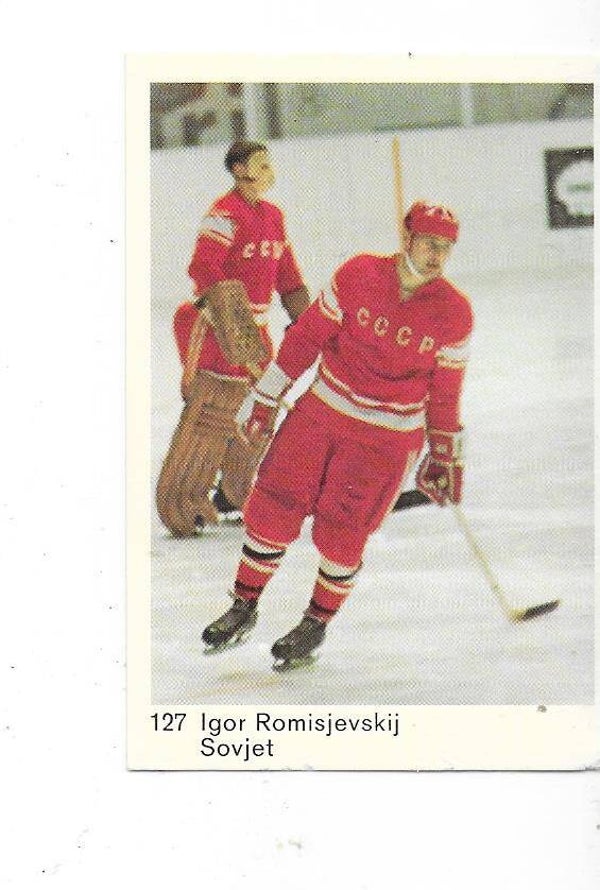 1970 Swedish Cumulus Mästar Serie Ice Hockey WC Card #132 Igor Romitchevski , CCCP