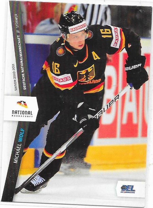 2010-11 German DEL Ice Hockey Card #316 Michael Wolf , Team Germany