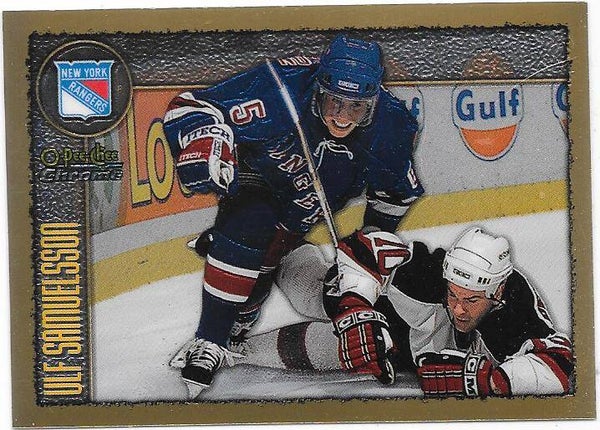 1998-99 OPC Chrome NHL Ice Hockey Card #127 Ulf Samuelsson , New York Rangers