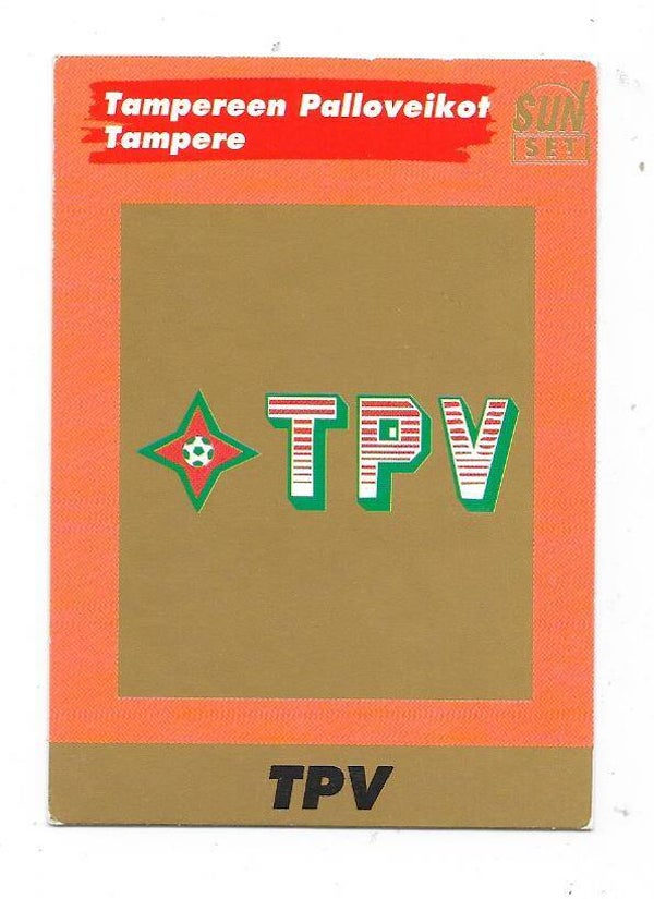 1994 Finnish Sunset Football card #178 Logo ,   TPV Tampere