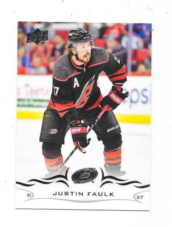 2018-19 Upper Deck NHL Ice Hockey Card  #286 Justin Faulk , Carolina Hurricanes