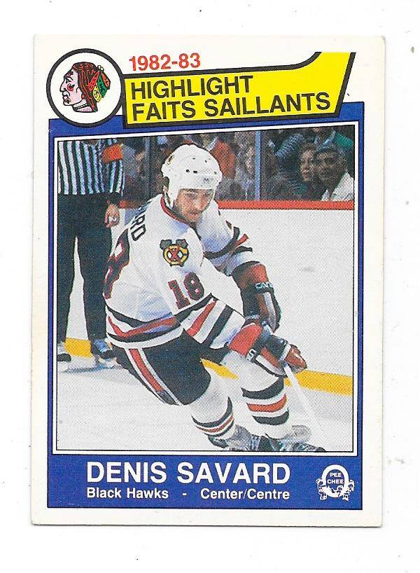 1983-84 OPC NHL Ice Hockey Card #96 Denis Savard , Chicago Blackhawks