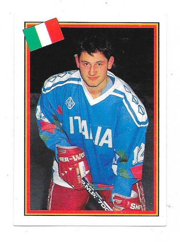 1993 Swedish Semic WC Ice hockey sticker #223 Lino De Toni , Italia