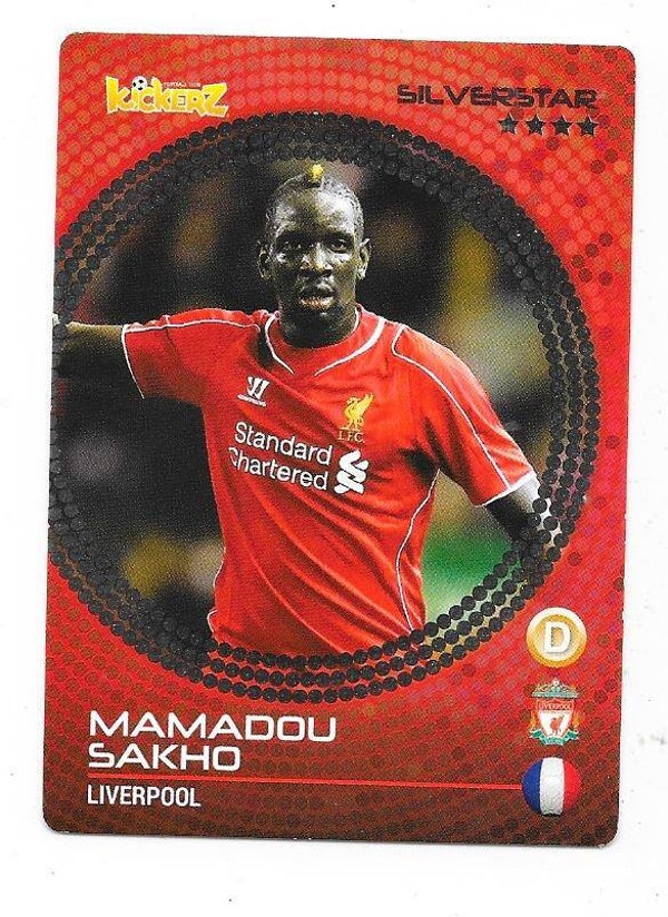 2015-16 Swedish Kickerz Silverstar Football Card # Mamadou Sakho , Liverpool & France