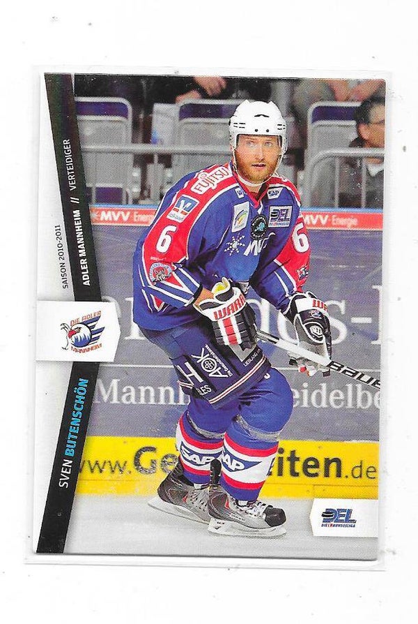 2010-11 German DEL Ice Hockey Card #200 Sven Butenschön , Adler Mannheim , Brandon Wheat Kings
