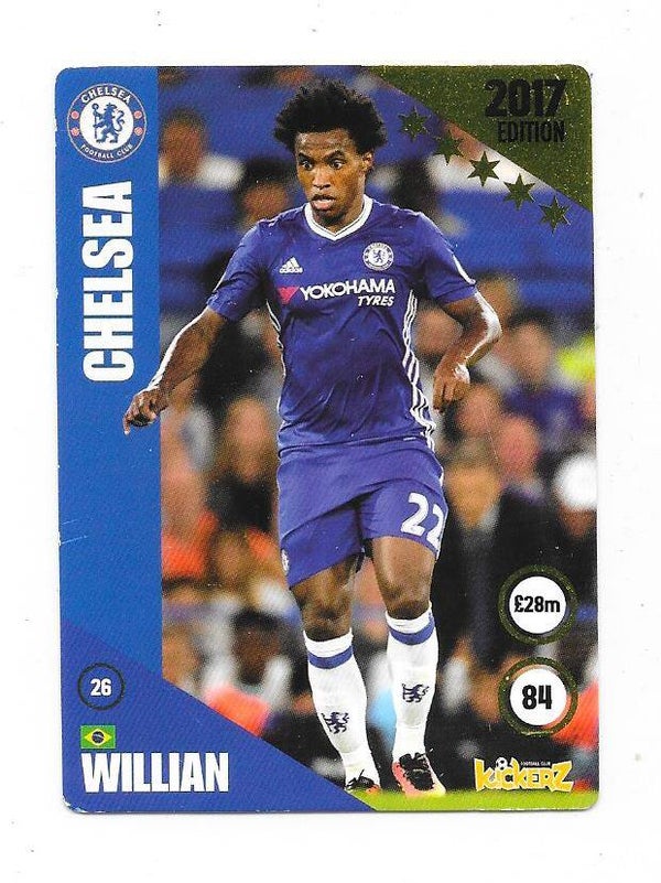 2016-17 Swedish Kickerz Goldstar #26 Willian  Chelsea , Brasil