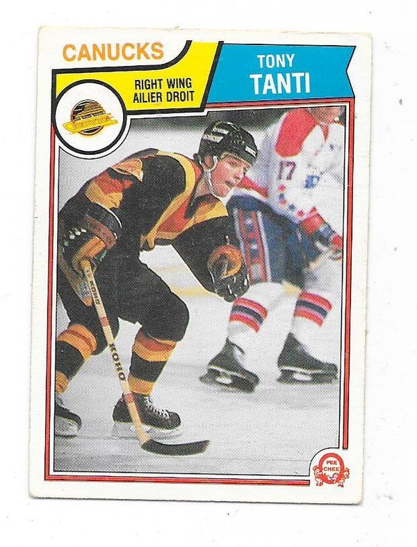 1983-84 OPC NHL Ice Hockey Card #362 Tony Tanti , Vancouver Canucks RC