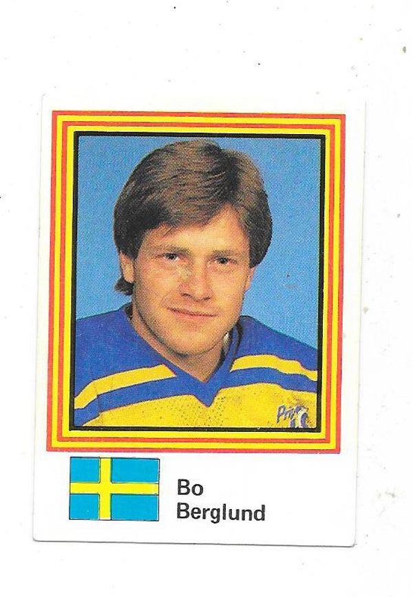 1983 Swedish Semic WC Ice Hockey Sticker #12 Bo Berlund , Sweden & Québec Nordiques
