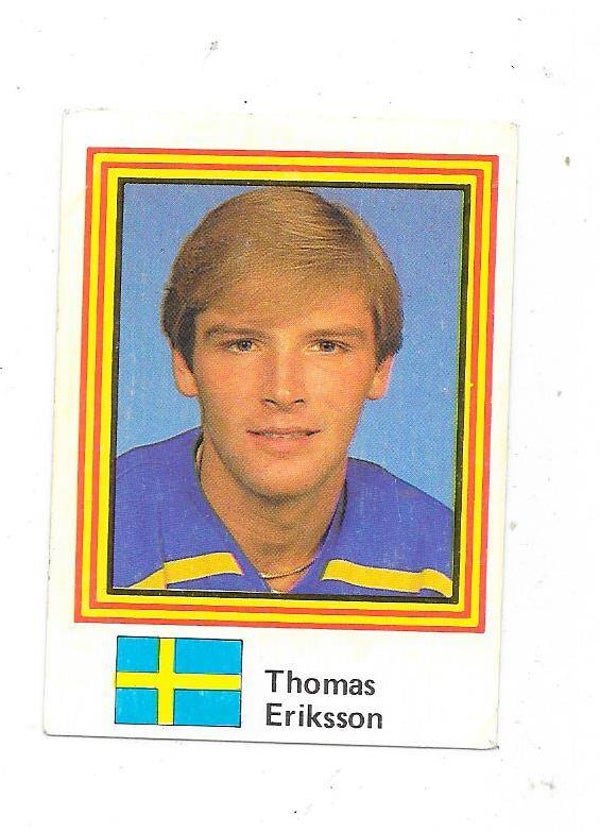 1983 Swedish Semic WC Ice Hockey Sticker #5 Thomas Eriksson , Sweden  & Philadelphia Flyers