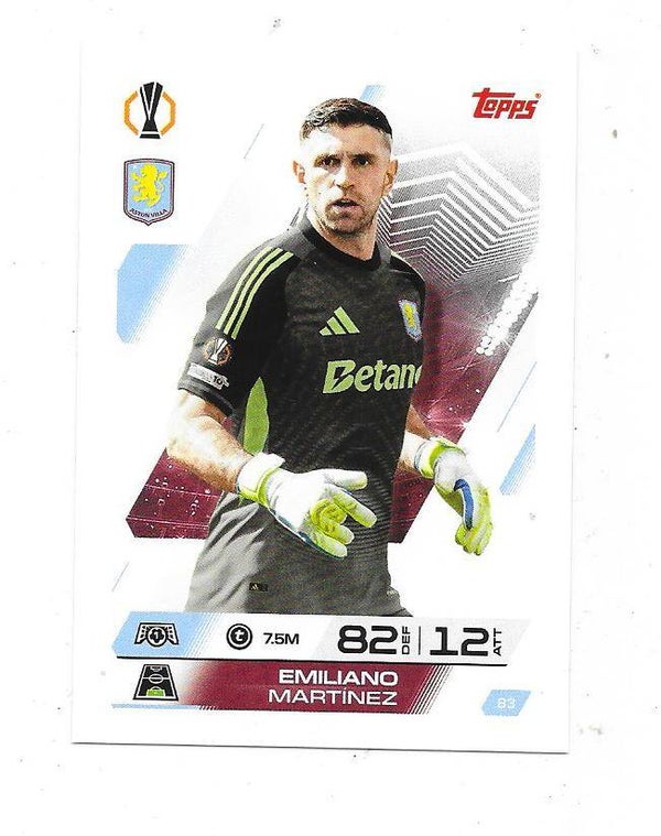 2025-26 Topps Match Attax #83 Emiliano Martinez , Aston Villa