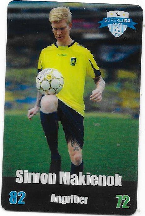 2012-13 Danish Kulma Superliga Kort Football card # Simon Makienok , Brøndby IF