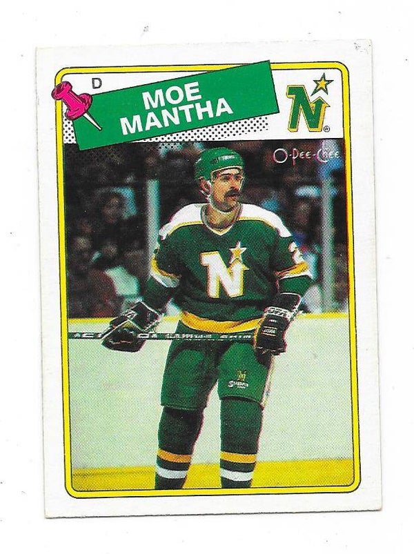 1988-89 OPC NHL Ice Hockey Card #30 Moe Montha , Minnesota North Stars