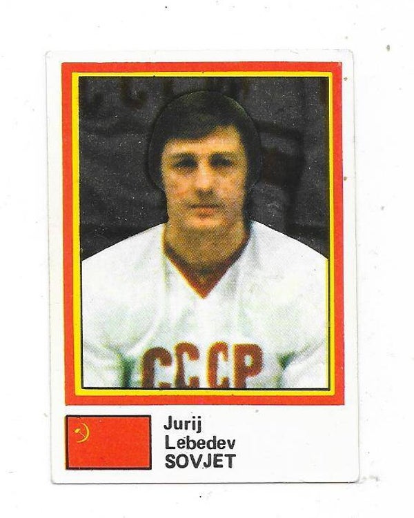 1981 Swedish Semic 81 Ice Hockey Sticker #47 Yuri Lebedev , CCCP  , Soviet Union