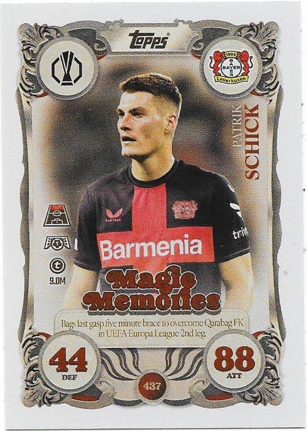 2025-26 Topps Match Attax Football CHLMagic Memories #437 Patrick Schick , Bayer Leverkusen