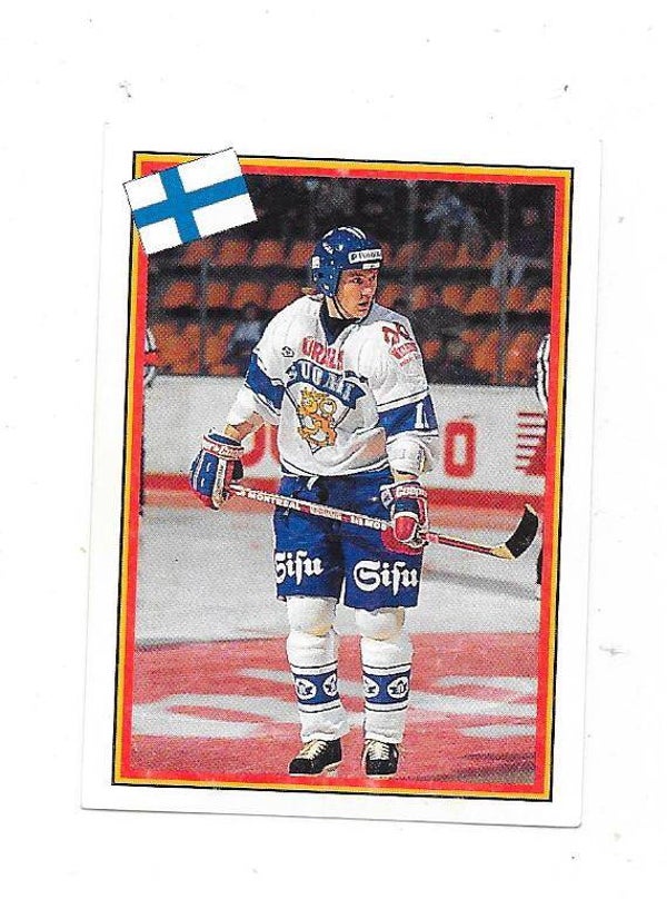 1993 Swedish Semic WC Ice hockey sticker #84 Vesa Viitakoski , Finland , Suomi