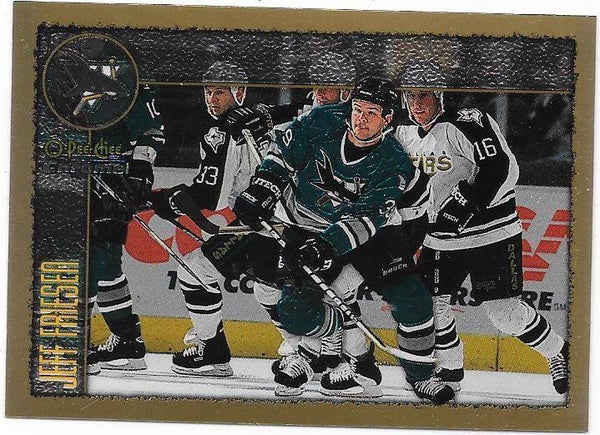 1998-99 OPC Chrome NHL Ice Hockey card #128 Jeffe Friesen , San Jose Sharks