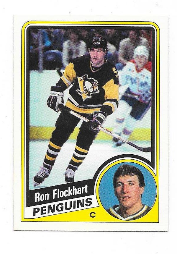 1984-85 OPC NHL Ice Hockey Card #174 Ron Flockhart , Pittsburgh Penguins