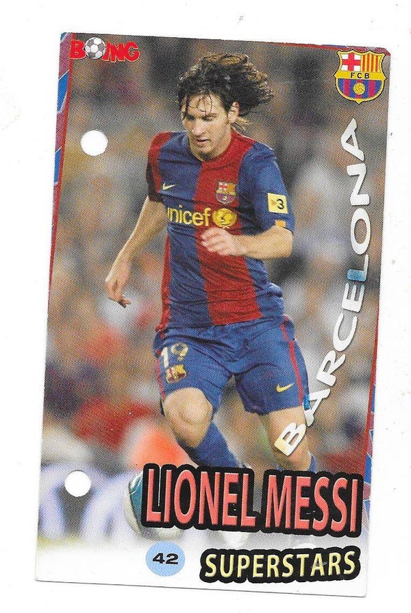2006-07 Finnish Boing Superstars Football card #42 Lionel Messi , FC Barcelona & Argentina