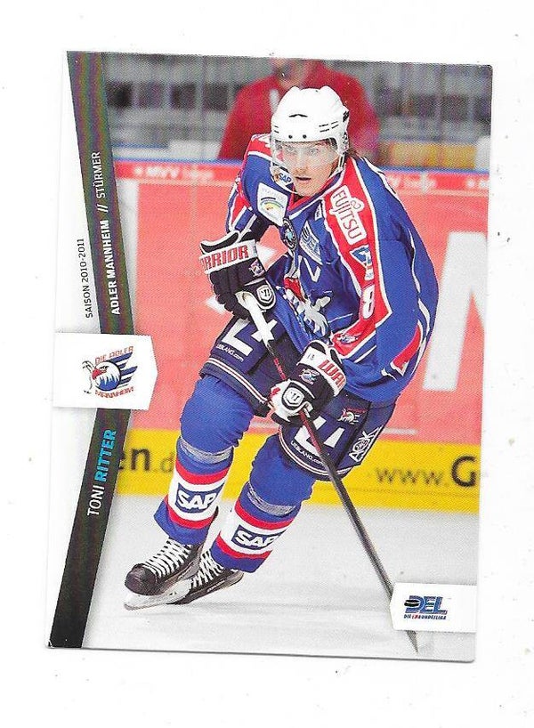 2010-11 German DEL Ice Hockey Card #206 Toni Ritter , Adler Mannheim , Montreal Juniors