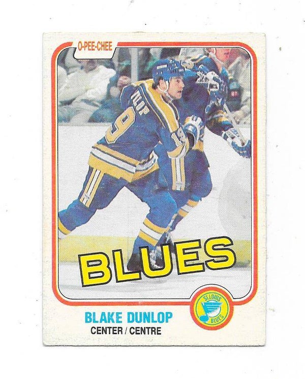1981-82 OPC #293 Blake Dunlop , St Louis Blues