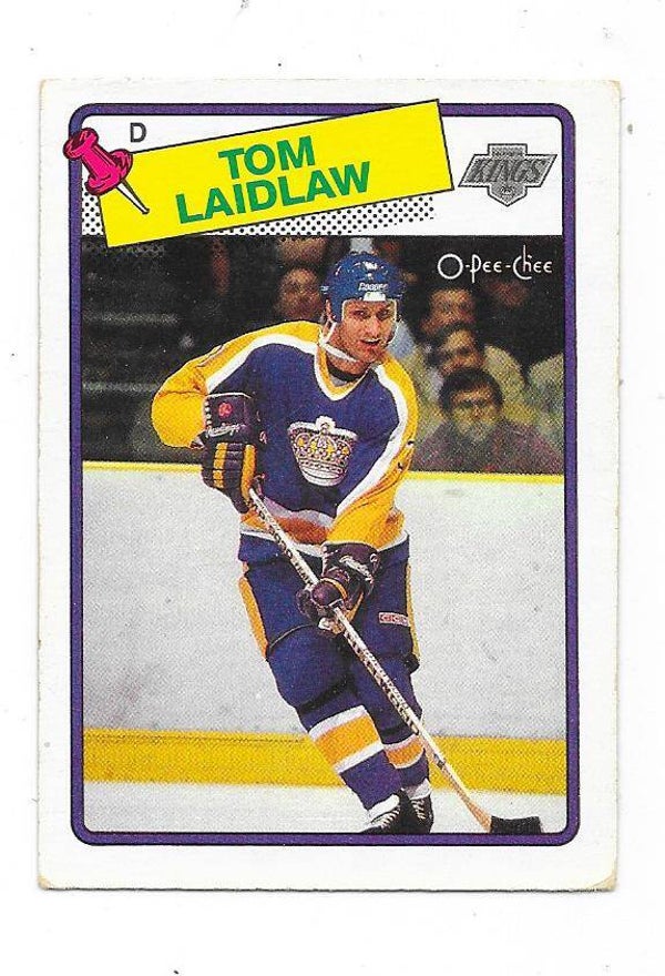 1988-89 OPC NHL Ice Hockey Card #37 Tom Laidlaw , Los Angeles Kings