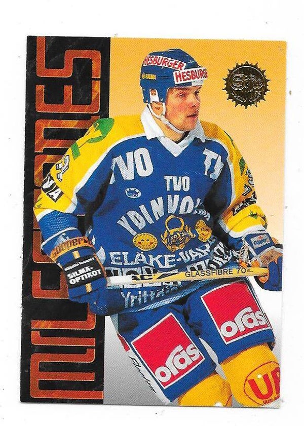 1995-96 Finnish SISU Milestones  Hockey card #189 Jari Torkka , Lukko & Chicago Blackhawks