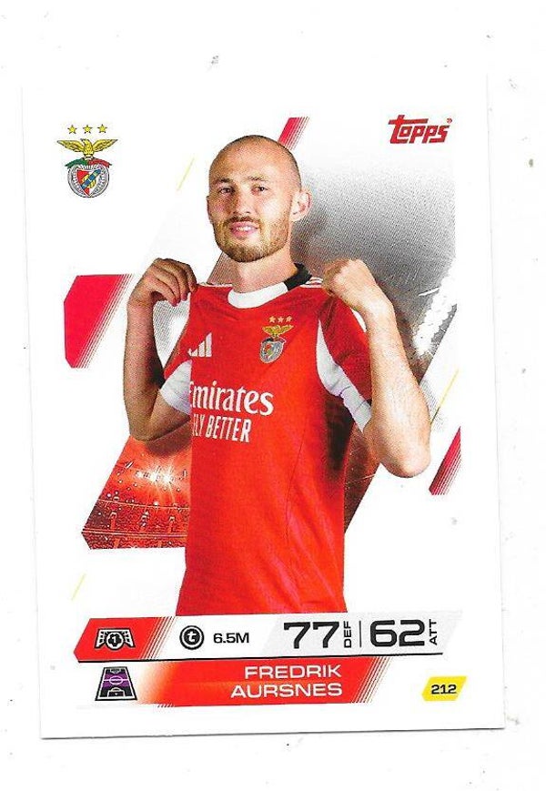 2025-26 Topps Match Attax #212 Fredrik Aursnes , SL Benfica