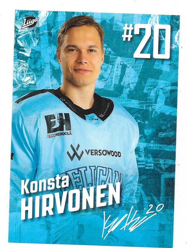 2023-24 Finnish Pelicans Teamissued Ice Hockey Card #20 Konsta Hirvonen