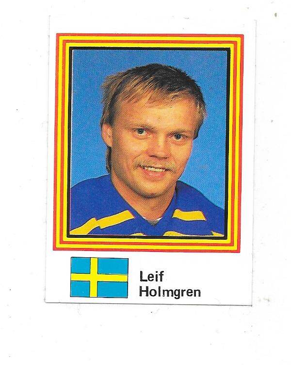 1983 Swedish Semic WC Ice Hockey Sticker #23 Leif Holmgren , Sweden