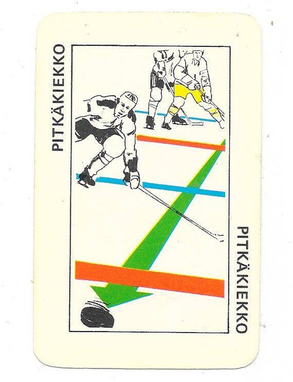 1974-75 Finnish Typotor Ice Hockey Card # Pitkä kiekko  kortti