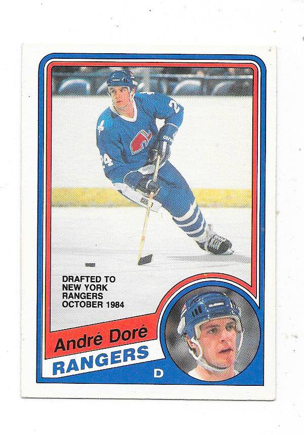 1984-85 OPC NHL Ice Hockey Card #279 Andre Dore , Quebec Nordiques