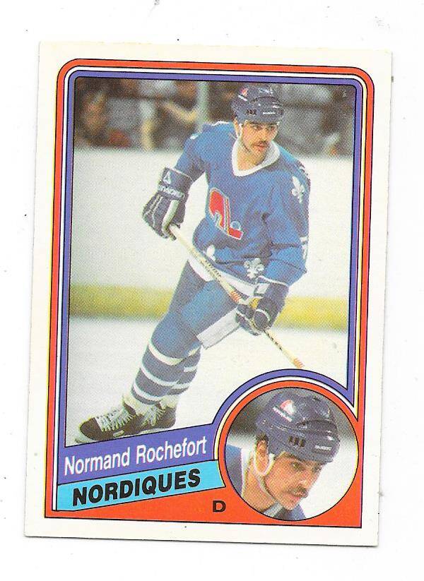 1984-85 OPC NHL Ice Hockey Card #287 Normand Rochefort , Quebec Nordiques