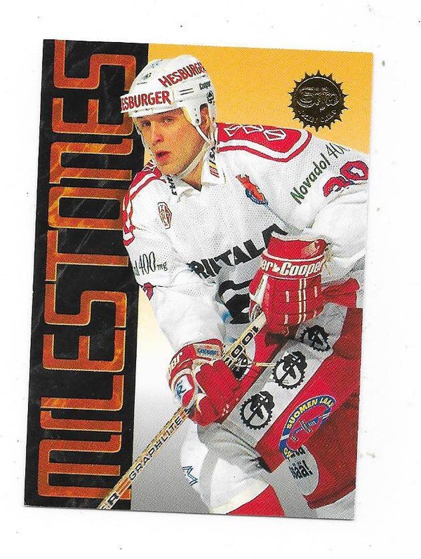 1995-96 Finnish SISU Milestones Ice Hockey Card #176 Arto Heiskanen , Ässät Pori & Newcastle Cobras