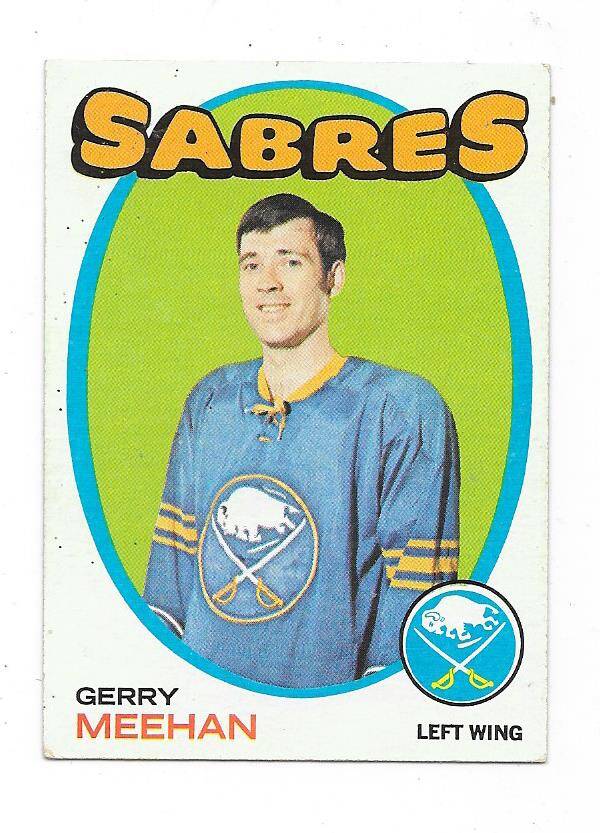 1971-72 Topps NHL Ice Hockey Card #74 Gerry Meehan , Buffalo Sabres