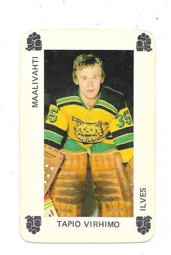 1974-75 Finnish Typotor Ice Hockey Card # Tapio Virhimo , Ilves Tampere