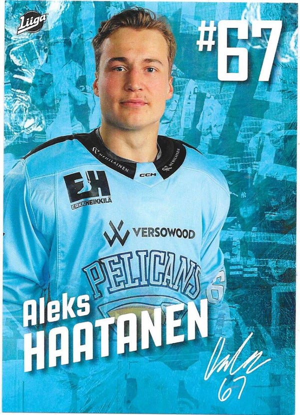 2023-24 Finnish Pelicans Teamissued Ice Hockey Card #67 Aleks Haatanen