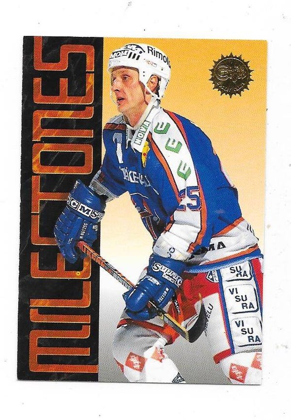 1995-96 Finnish SISU Milestones  Hockey card #183 Pekka Laksola , Tappara & Berlin Capitals