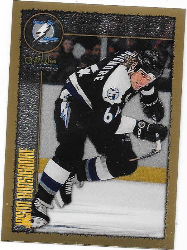 1998-99 OPC Chrome NHL Ice Hockey card #129 Jason Bonsignore , Tampa Bay Lightning