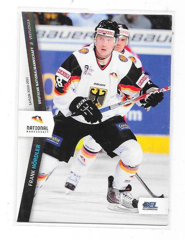 2010-11 German DEL Ice Hockey Card #311 Frank Hördler , Team Germany , Eisbären Berlin